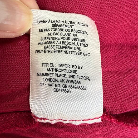 Anthropologie Whimsigoth Raspberry Red Crochet Lace Dress Sz 2 Lined Long Sleeve - Picture 16 of 16